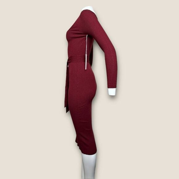 NWT | Bishop & Young | Henley Sweater Midi Dress | Currant | Small - Picture 5 of 14